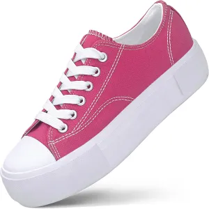 Women's Platform Sneakers 4cm Height Increase, Classic Canvas Platform Low Top Sneakers for Women and Teen Girls, Multiple Colors Fashion Trendy Cute Shoes