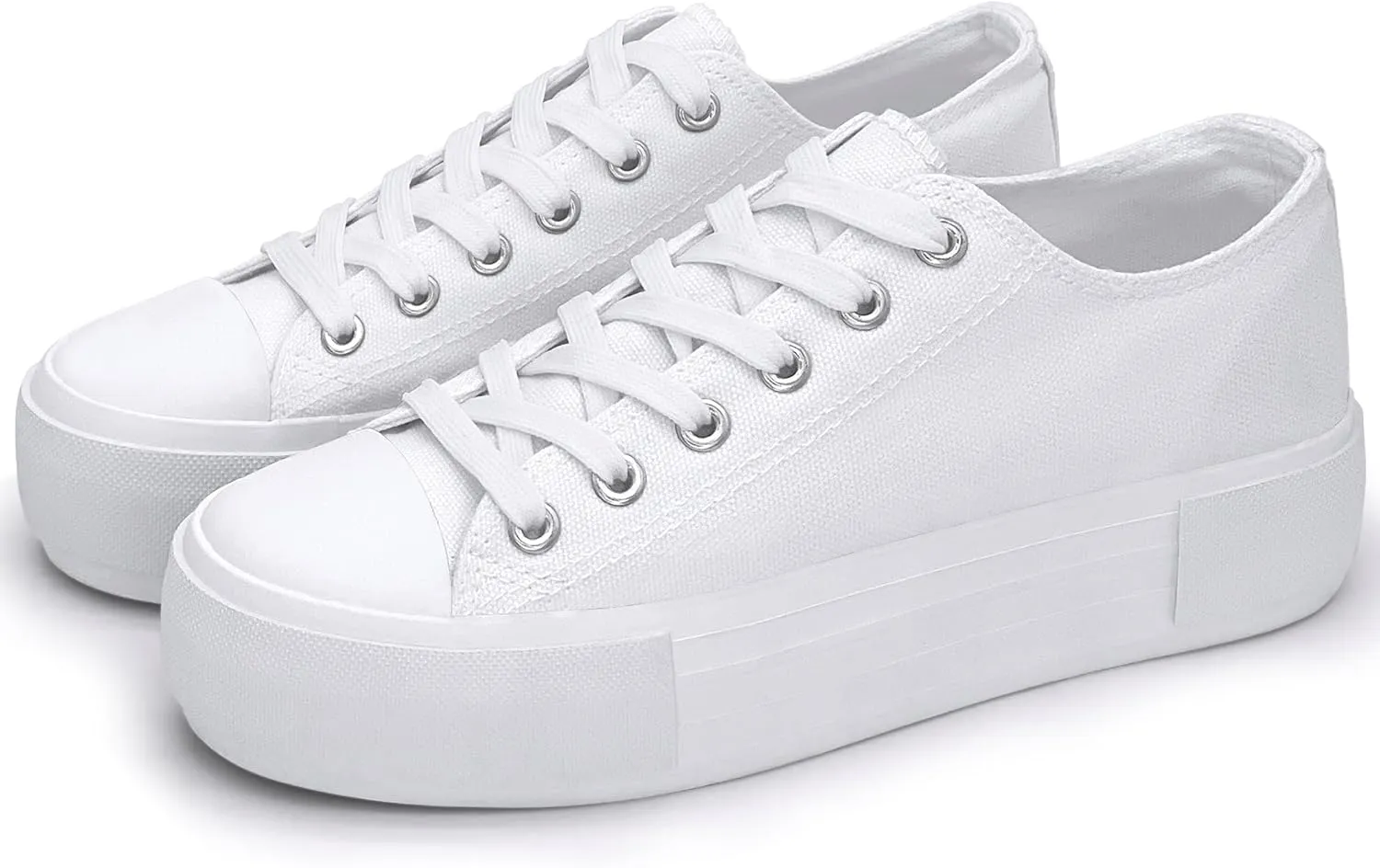 Women's Platform Sneakers 4cm Height Increase, Classic Canvas Platform Low Top Sneakers for Women and Teen Girls, Multiple Colors Fashion Trendy Cute Shoes