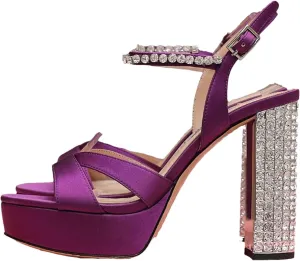 Women's Satin Wedding Heels, Peep Toe Banquet Pumps