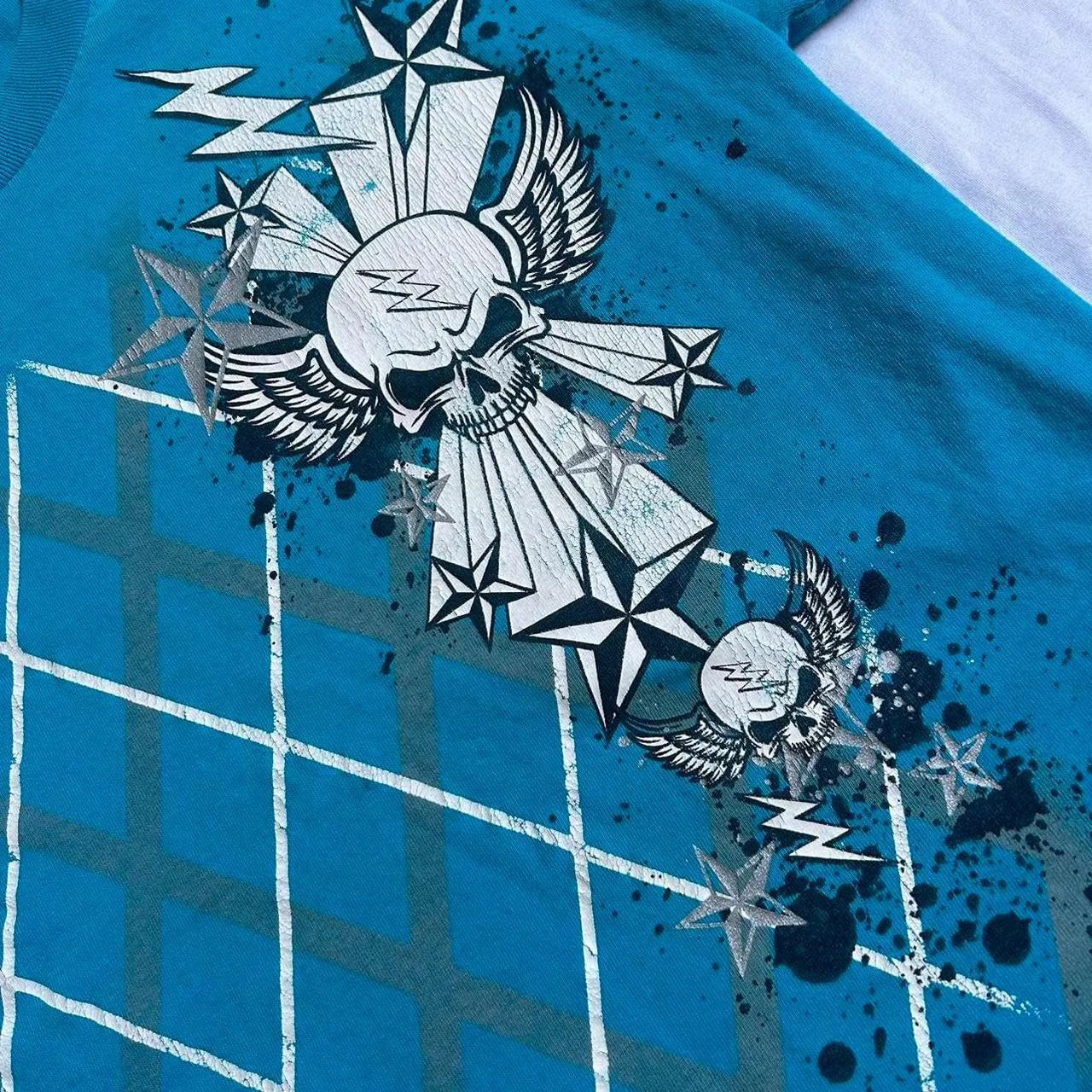 Women's Short Sleeve Crop Tops Crew Neck Skull Star Print Gothic T Shirts Aesthetic Grunge Going Out Y2k Blouses Top