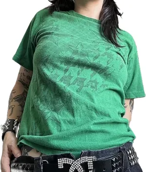 Women's Short Sleeve Crop Tops Crew Neck Skull Star Print Gothic T Shirts Aesthetic Grunge Going Out Y2k Blouses Top