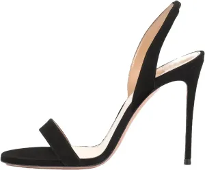 Women's Slingback Gold Sandals, Peep Toe Stiletto Wedding Party Heels