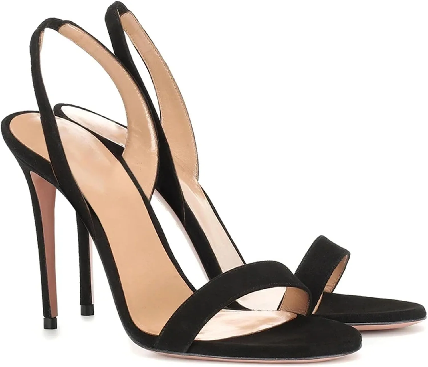 Women's Slingback Gold Sandals, Peep Toe Stiletto Wedding Party Heels