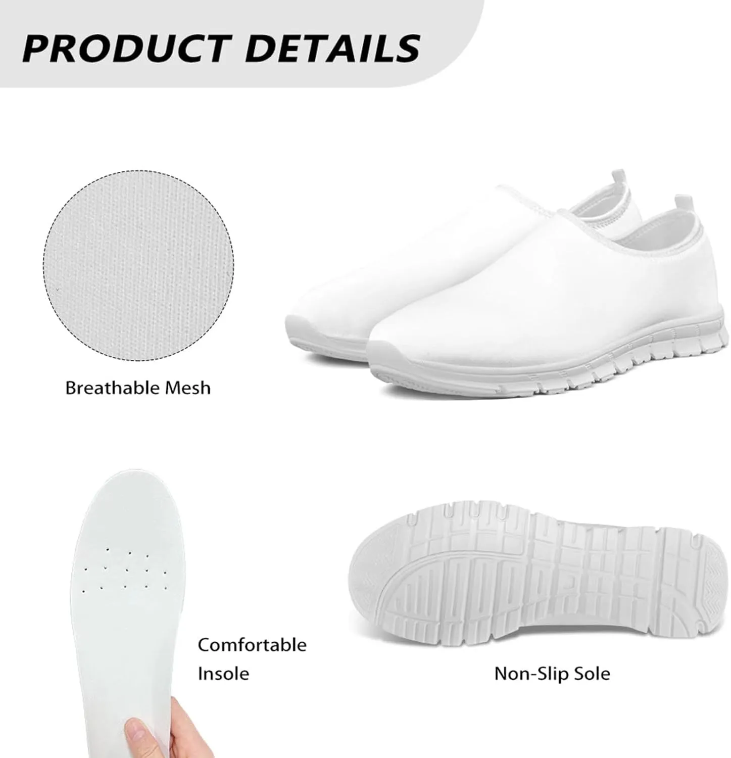 Womens Slip On Sneakers Trendy Casual Shoes for Women Non Slip Work Shoes