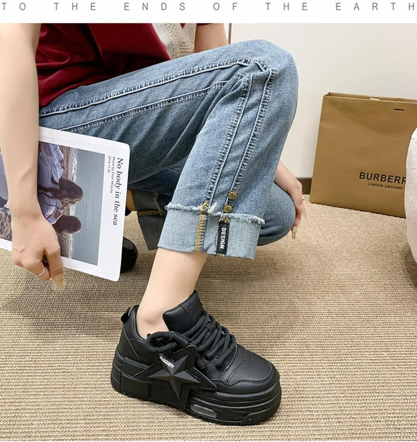 Women's Sneakers Exaggerated Star Chunky Platform Bold Retro Streetwear Shoes Thick Sole Y2K Fashion Daily Outfits