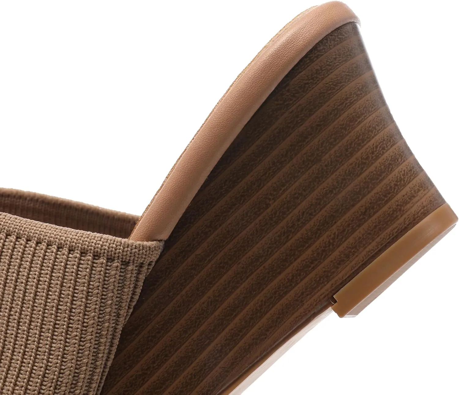 Womens Stacked Heel Wedges Knitted Heeled Mules,Ladies High Heel Slip on Comfortable Trendy Dressy Casual Fancy Holiday Going Out Everyday Crochet Elegant Shoe
