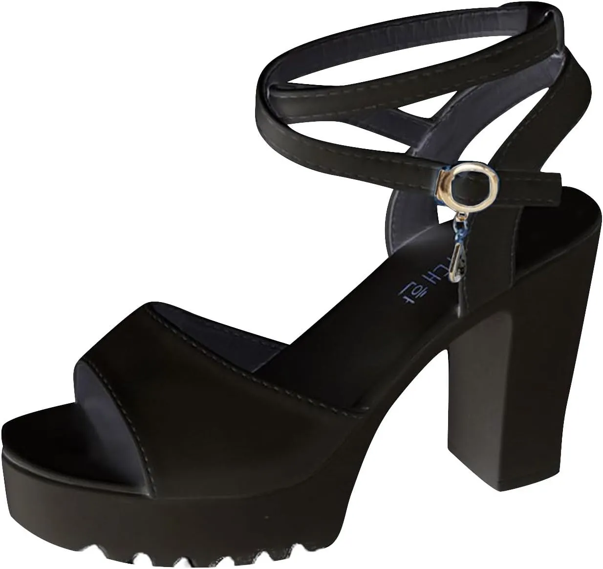 Women's Strappy Fish Mouth Sandal Solid Hook and Eye Trendy Shoe Elegant Platform High Heel Summer Spring Sandals