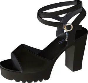 Women's Strappy Fish Mouth Sandal Solid Hook and Eye Trendy Shoe Elegant Platform High Heel Summer Spring Sandals
