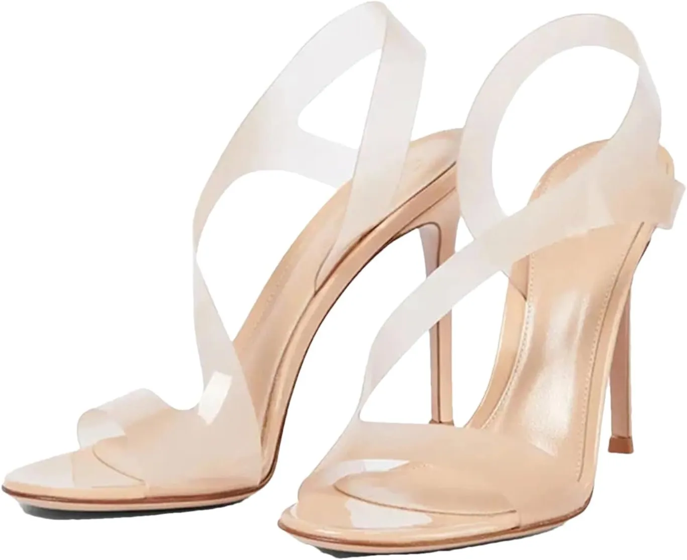 Women's Strappy Peep Toe Sandals, Slip-On Evening Party Stilettos