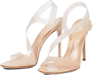 Women's Strappy Peep Toe Sandals, Slip-On Evening Party Stilettos