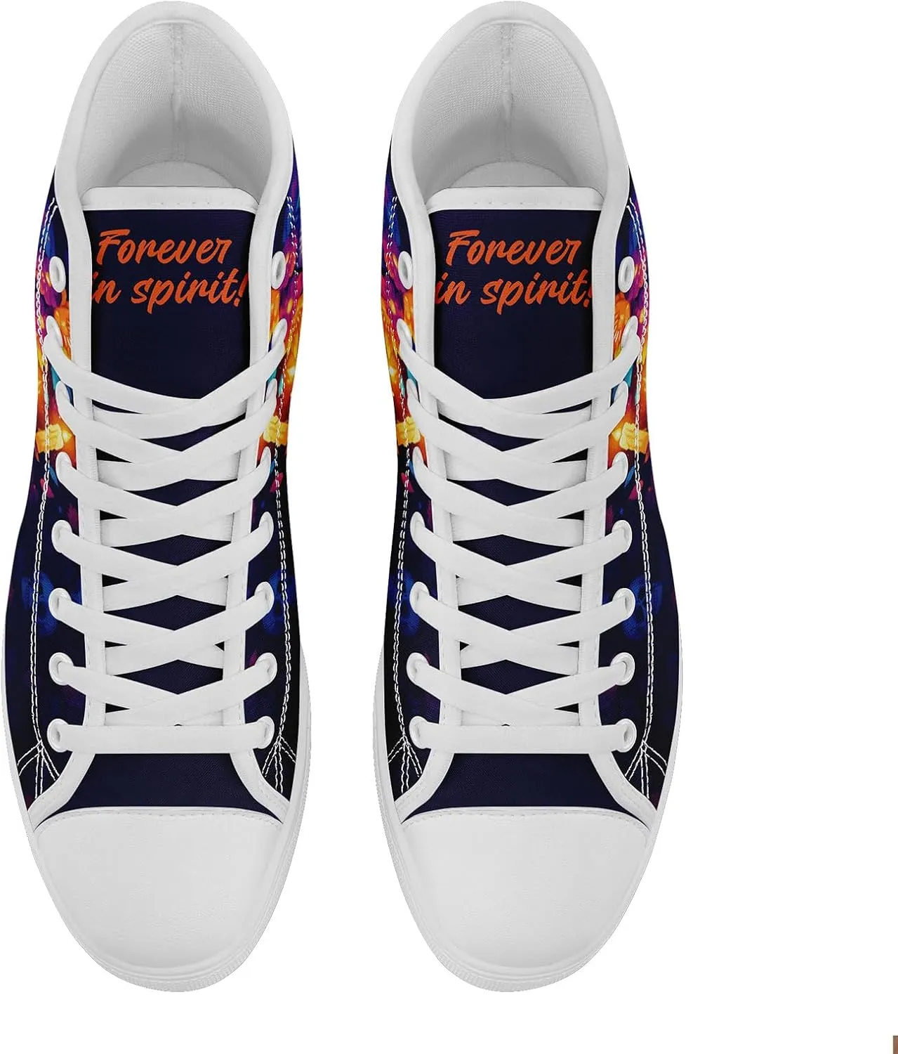 Women's Sugar Skull Canvas Sneakers - Mexican Catrina Art Fashion Shoes Gothic and Folk Art Casual High Tops