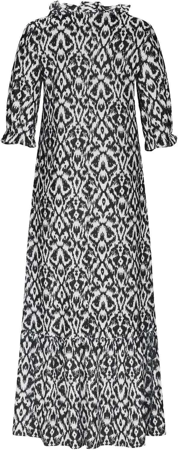 Womens Summer Dresses Short Sleeve Boho Graphic Print Maxi Dresses Loose Casual Flowy Beach Sundresses