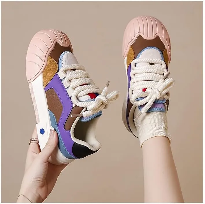Women's Trendy Stylish Sneakers, Comfortable Wear-Resistant Skateboard Shoes for All Seasons, Street Style