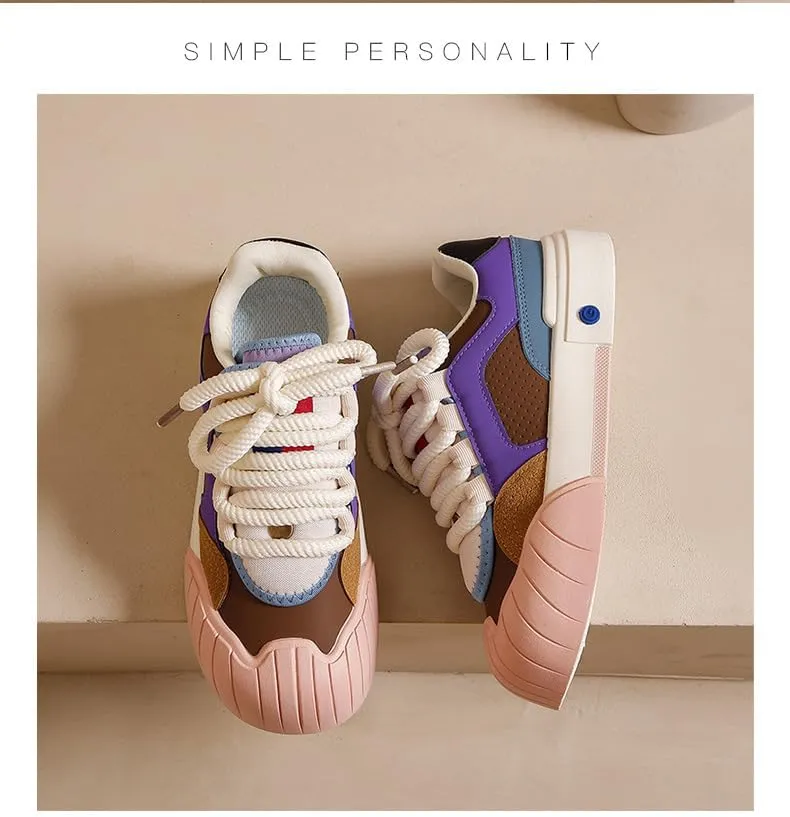 Women's Trendy Stylish Sneakers, Comfortable Wear-Resistant Skateboard Shoes for All Seasons, Street Style