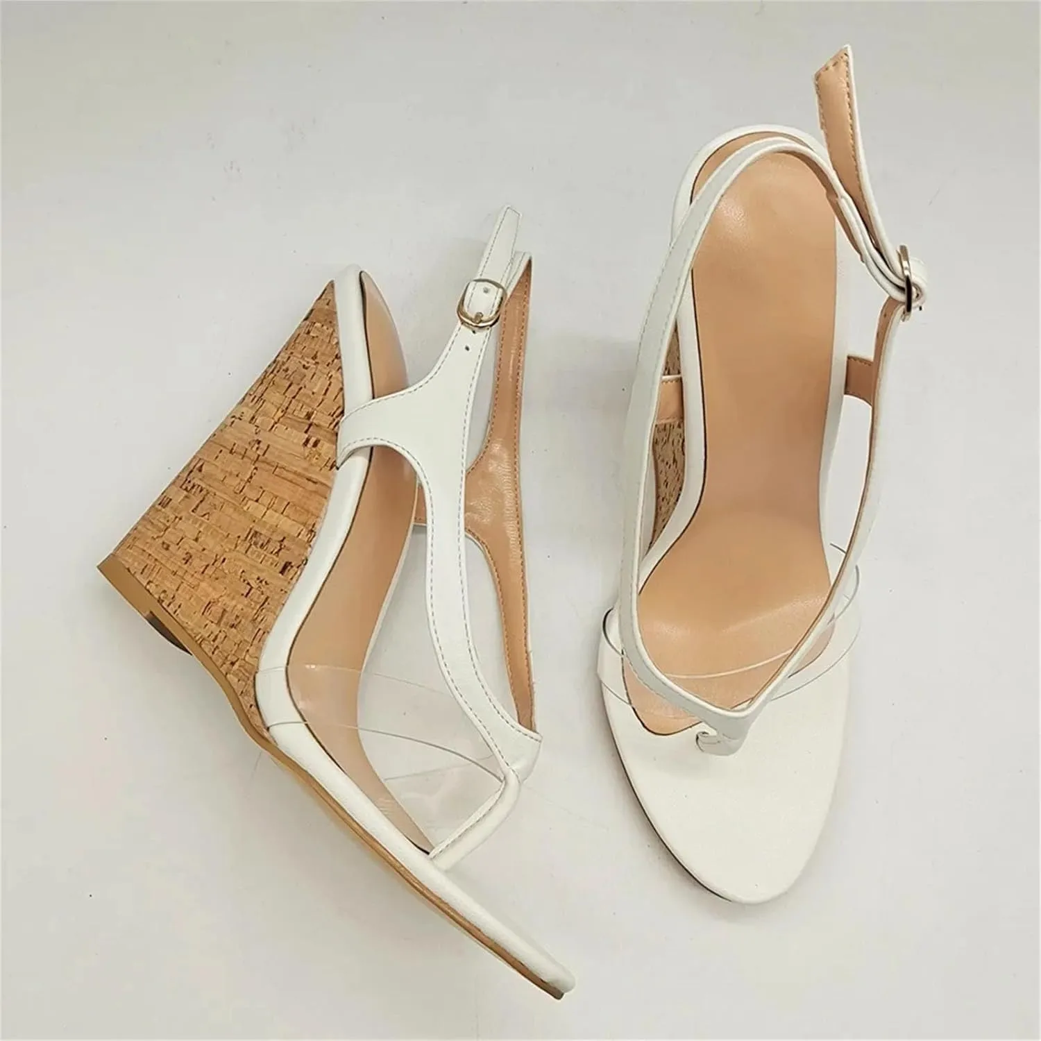 Women's Wedge Flip Flop Sandals, Open Toe Ankle Strap Summer Comfort