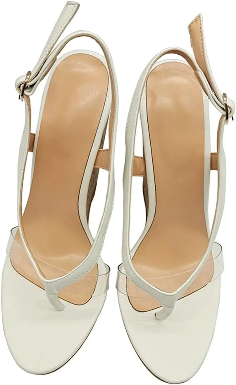 Women's Wedge Flip Flop Sandals, Open Toe Ankle Strap Summer Comfort