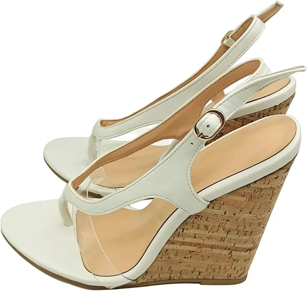 Women's Wedge Flip Flop Sandals, Open Toe Ankle Strap Summer Comfort