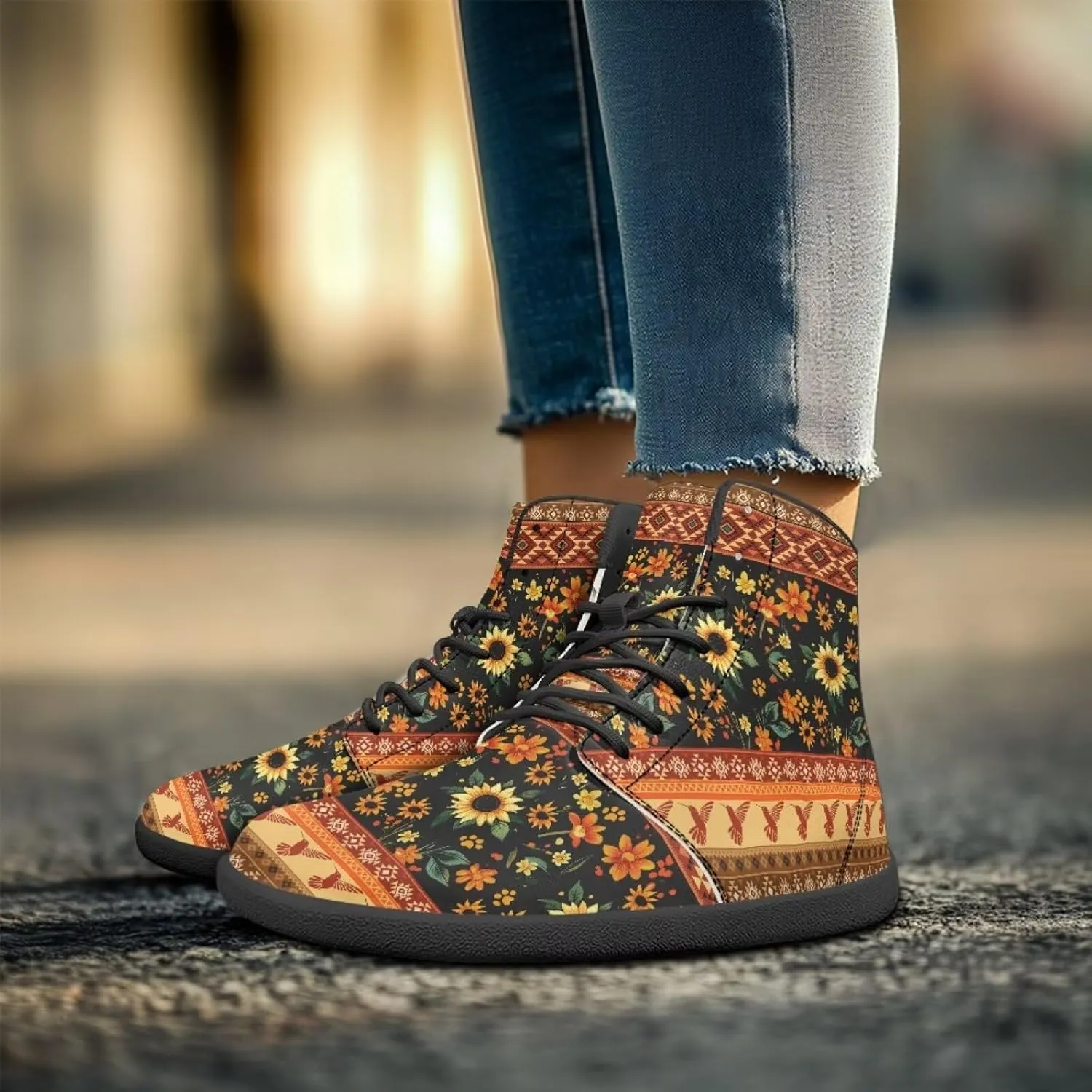 Women's Wide Toe Barefoot Shoes Ankle Boots with Zero Drop Sole Anti Slip High-Top PU Leather Sneakers