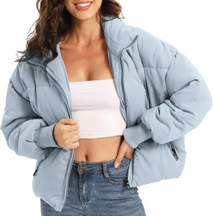 Women’s Winter Baggy Zip Puffer jackets Short Down Jacket Coat