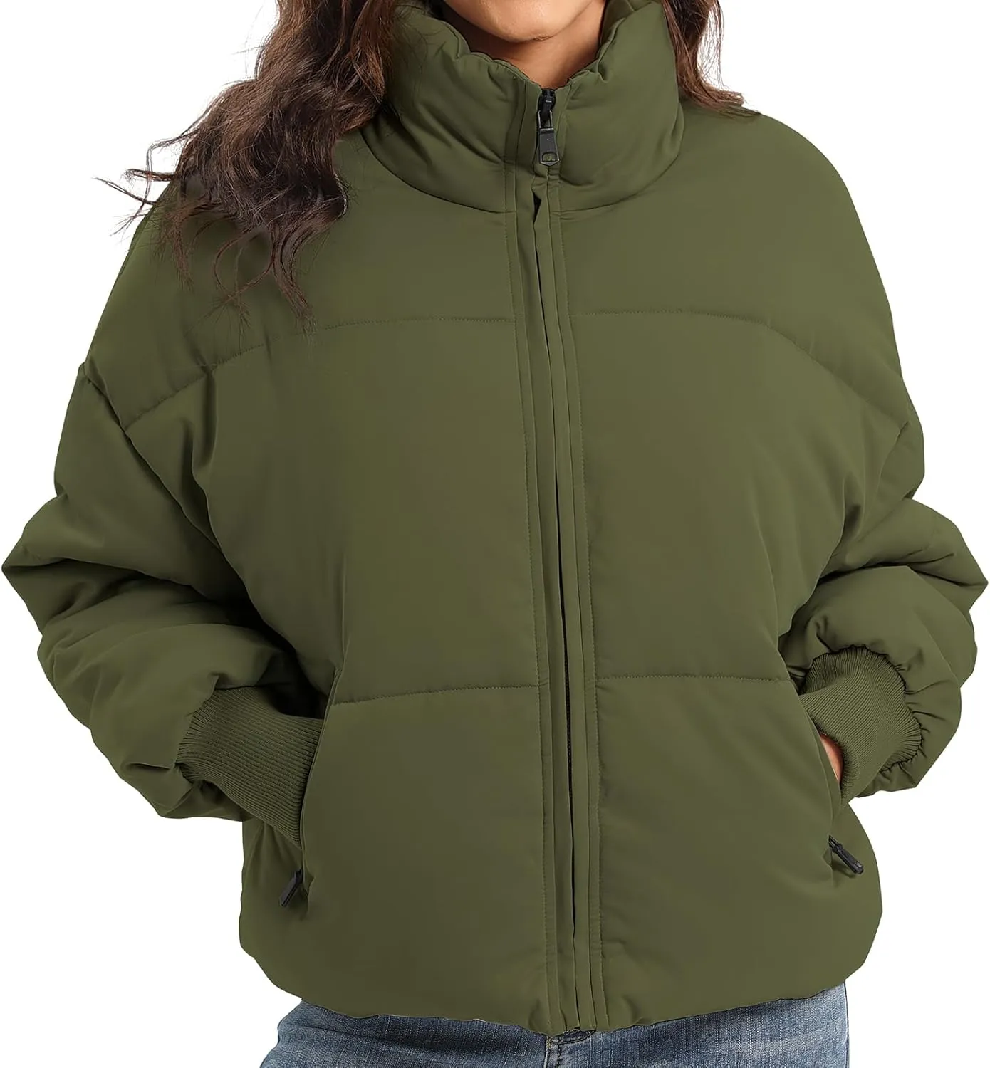 Women’s Winter Baggy Zip Puffer jackets Short Down Jacket Coat