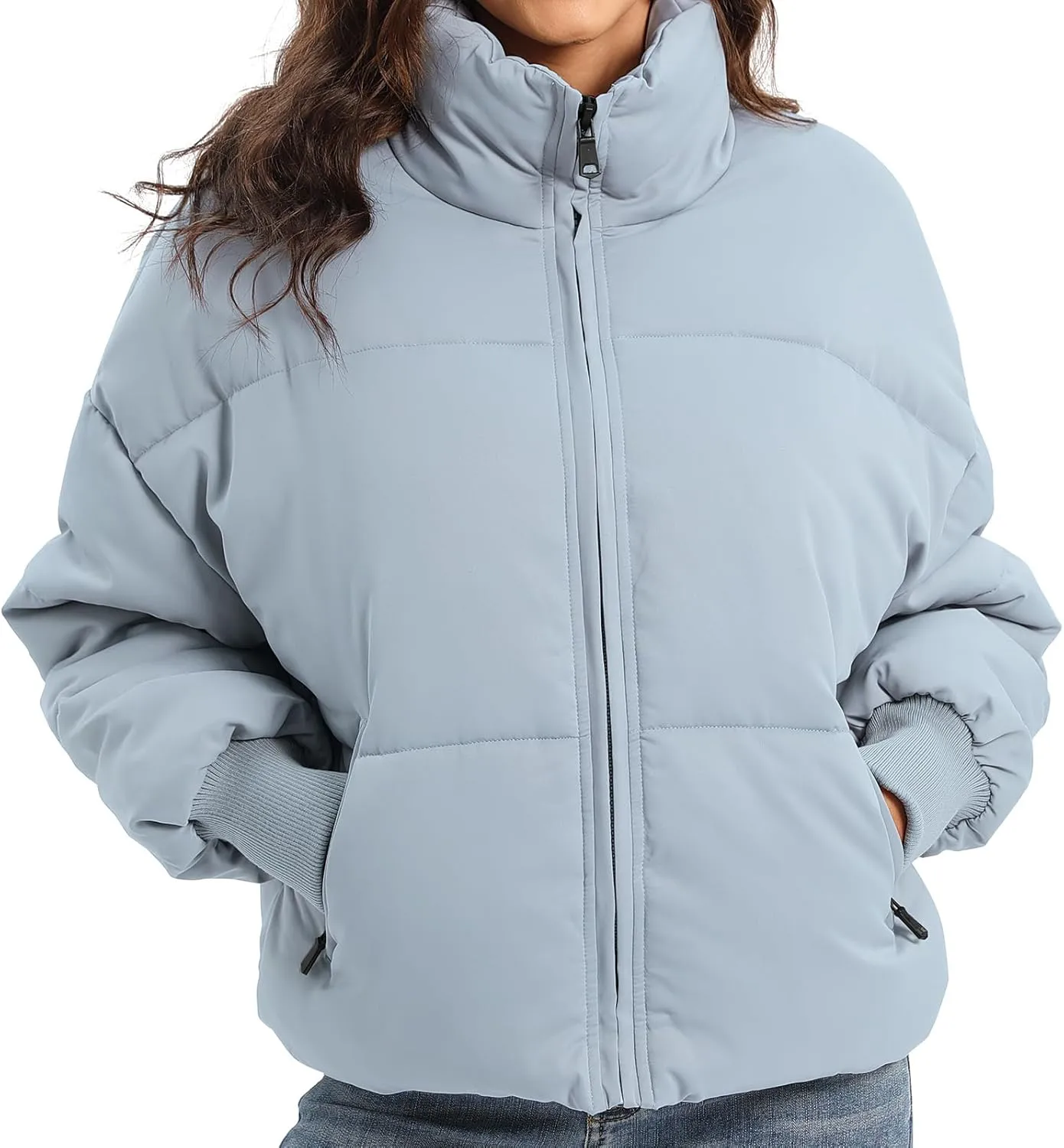 Women’s Winter Baggy Zip Puffer jackets Short Down Jacket Coat