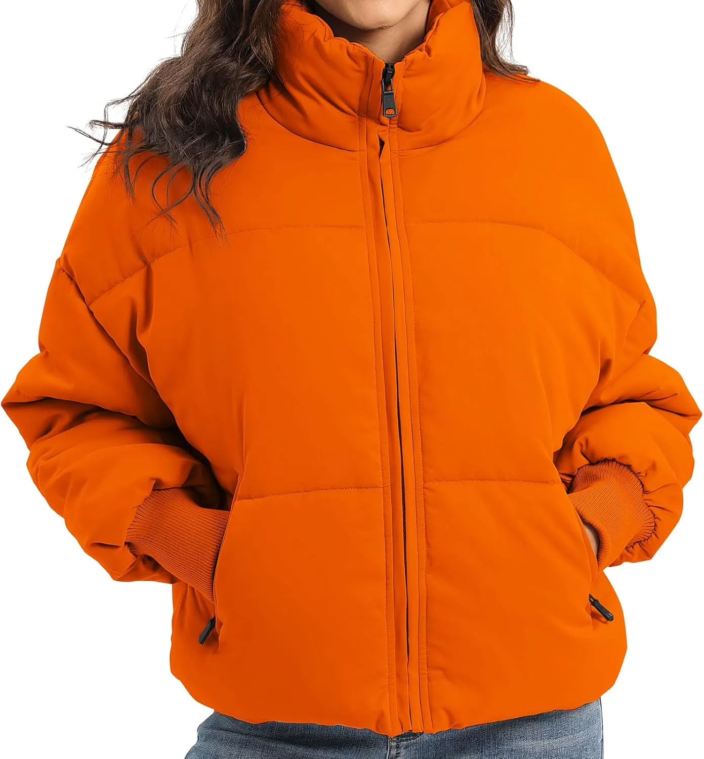 Women’s Winter Baggy Zip Puffer jackets Short Down Jacket Coat