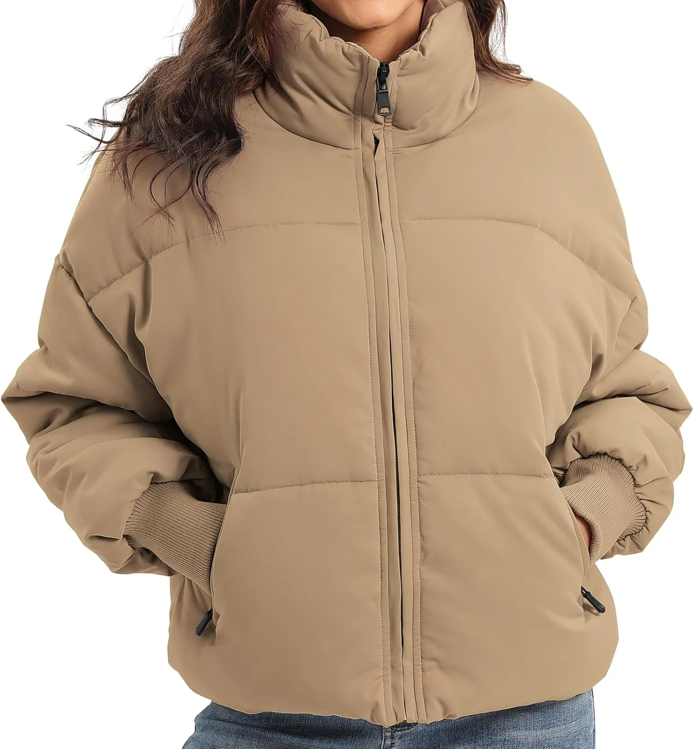 Women’s Winter Baggy Zip Puffer jackets Short Down Jacket Coat