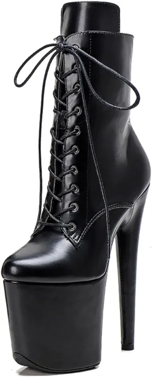 WUXIN H&P 8 Inch Pole Dance Boot Shoes, Exotic Stiletto Platform Heels