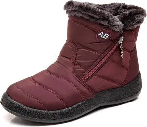 XIANV Womens Snow Boots Winter Anti-Slip Waterproof Ankle Warm Fur Lined House Shoes