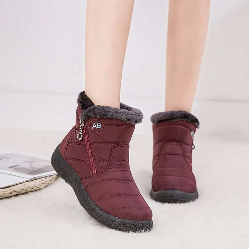 XIANV Womens Snow Boots Winter Anti-Slip Waterproof Ankle Warm Fur Lined House Shoes