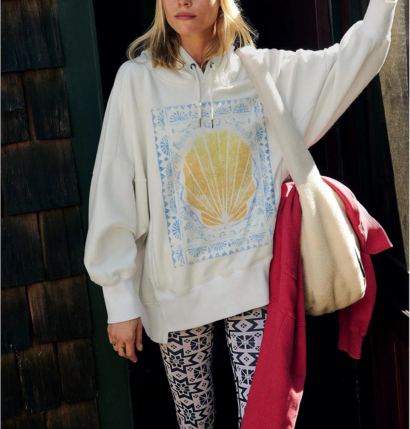 Y2k Oversized Sweatshirts Womens Long Sleeve Crewneck Cute Star Striped Graphic Hoodies Shirts Teens Girl Jacket