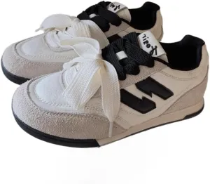 Y2K Retro Cute Non Slip Lace Up Sneakers Women & Teen Girls - Kawaii Slip on Walking Shoes Shoes, Streetwear Athleisure Retro Design for Lightweight Running Tennis & Racquet Sport