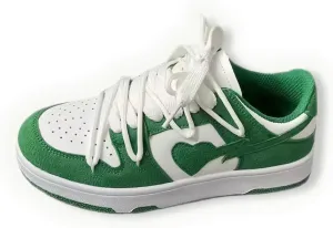 Y2K Sporty Sneakers for Women, Girls Cute Streetwear, Pastal Color Low Top Skate Shoes Couple Matching