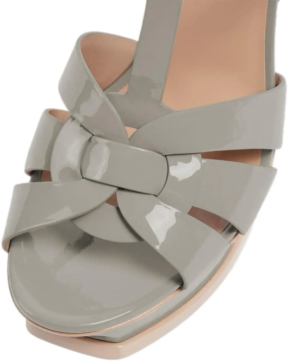 YDN Women's Strappy High Heeled Platform Sandals Peep Toe Stiletto Heels T-strap Ankle Strap Buckled Elegant Dress Shoes Size 4-16 US