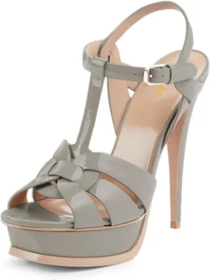 YDN Women's Strappy High Heeled Platform Sandals Peep Toe Stiletto Heels T-strap Ankle Strap Buckled Elegant Dress Shoes Size 4-16 US