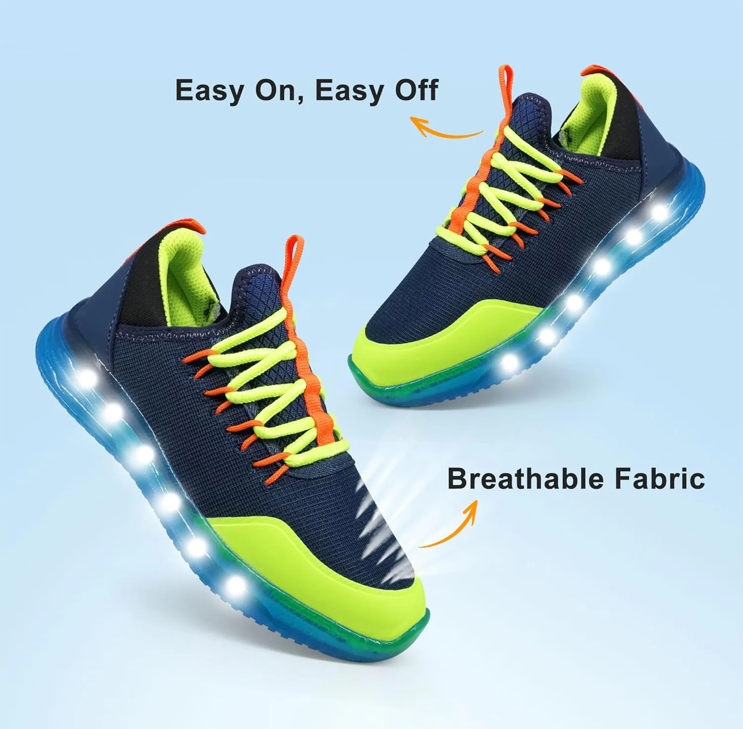 YESKIS Toddler Boys Girls Light Up Shoes Lightweight Mesh Breathable Fashion Led Flashing Walking Running Sneakers for Toddler and Little Kid