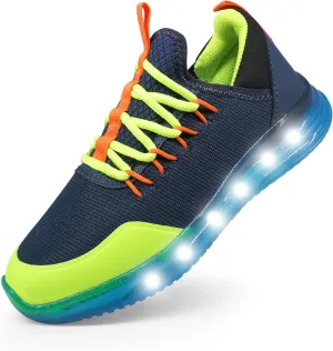 YESKIS Toddler Boys Girls Light Up Shoes Lightweight Mesh Breathable Fashion Led Flashing Walking Running Sneakers for Toddler and Little Kid