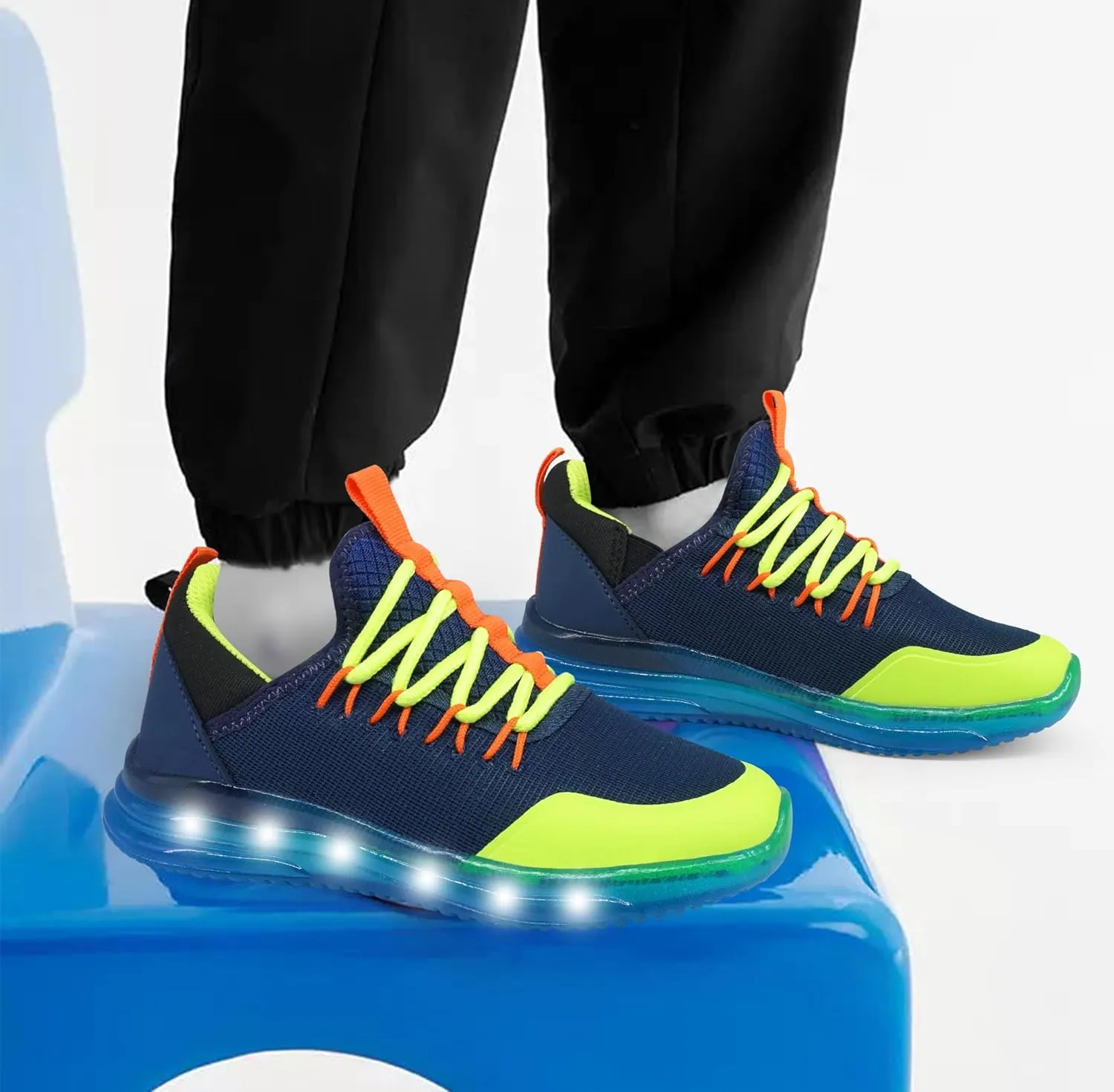 YESKIS Toddler Boys Girls Light Up Shoes Lightweight Mesh Breathable Fashion Led Flashing Walking Running Sneakers for Toddler and Little Kid