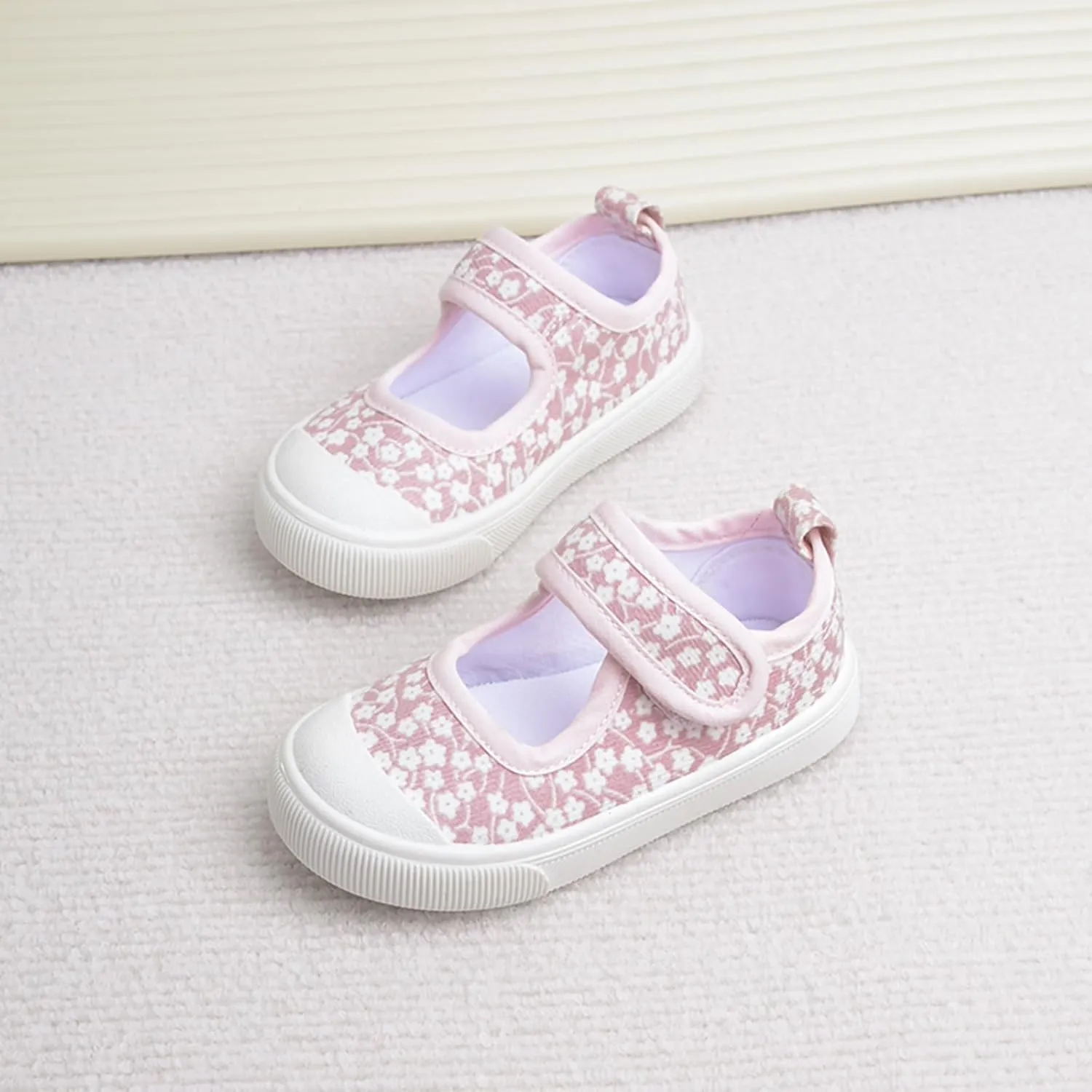 YIBLBOX Girl Canvas Sneakers Toddler Girl Mary Jane Flats Casual School Uniform Loafers Dress Shoe
