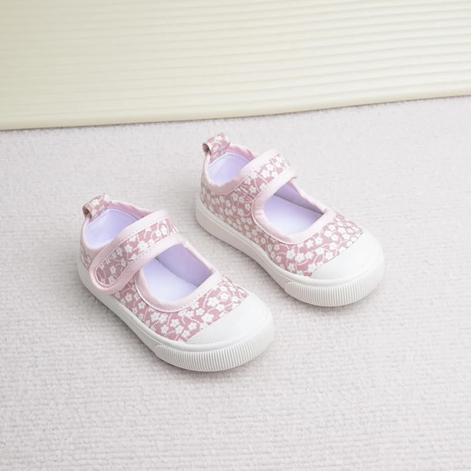 YIBLBOX Girl Canvas Sneakers Toddler Girl Mary Jane Flats Casual School Uniform Loafers Dress Shoe