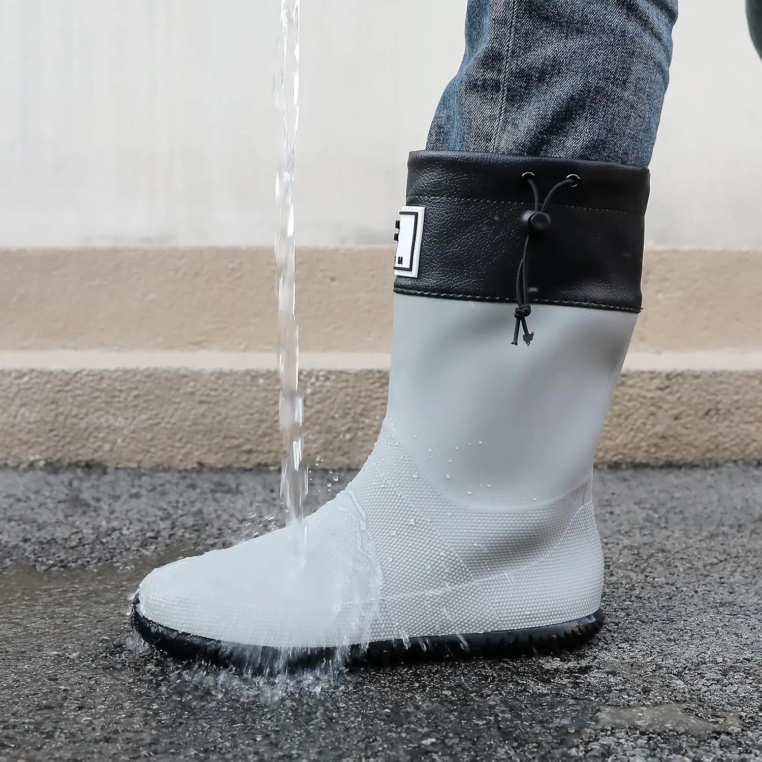 YorFotMae Midshaft Rain Boots Women, Waterproof Rubber Boots Men, Mid-Height Anti-Slip Lightweight Garden Shoes, Mid Calf Water Boots with Adjustable Buckle, Durable Fishing Boots Outdoor