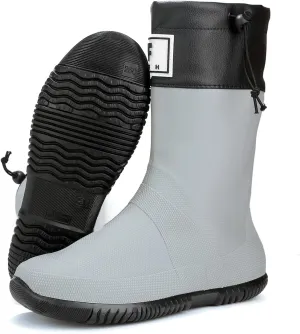 YorFotMae Midshaft Rain Boots Women, Waterproof Rubber Boots Men, Mid-Height Anti-Slip Lightweight Garden Shoes, Mid Calf Water Boots with Adjustable Buckle, Durable Fishing Boots Outdoor