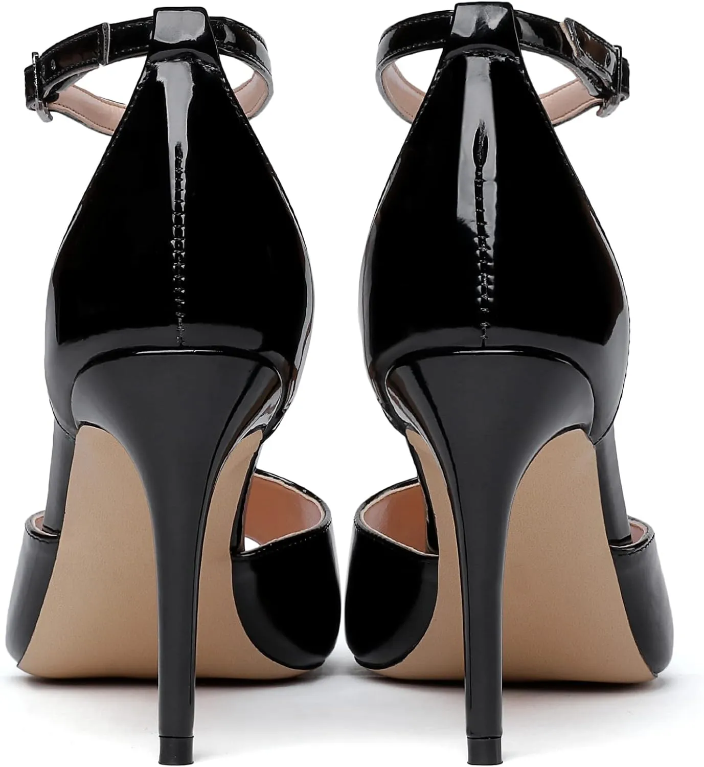 Zamikoo Women's Peep Toe Sandals Ankle Strap Stiletto Pumps Dress Shoes