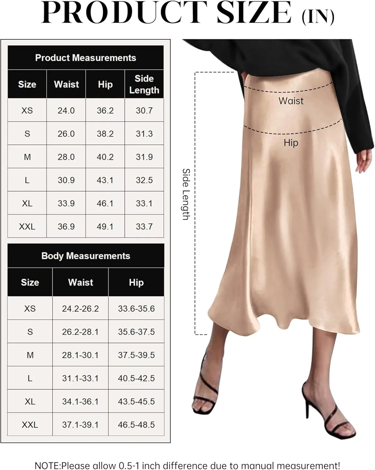 Zeagoo Skirts for Women Jacquard High Waist Skirt Black Elegant Midi Skirt Satin