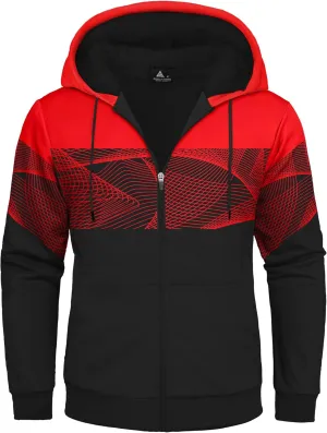 ZITY Men's Zip Up Hoodie Heavyweight Sherpa Lined Sweatshirt Thick Fleece Winter Warm Jackets