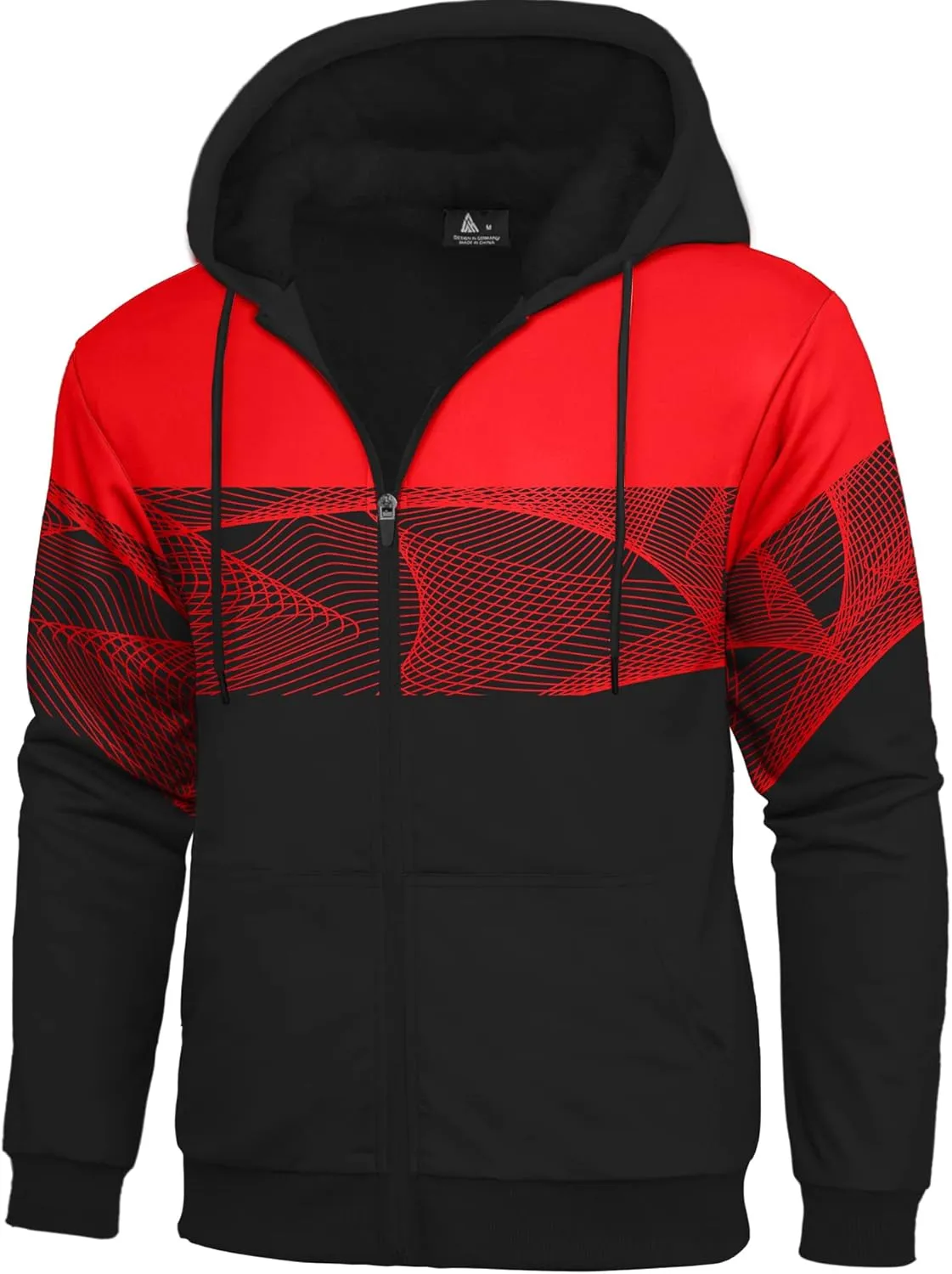 ZITY Men's Zip Up Hoodie Heavyweight Sherpa Lined Sweatshirt Thick Fleece Winter Warm Jackets