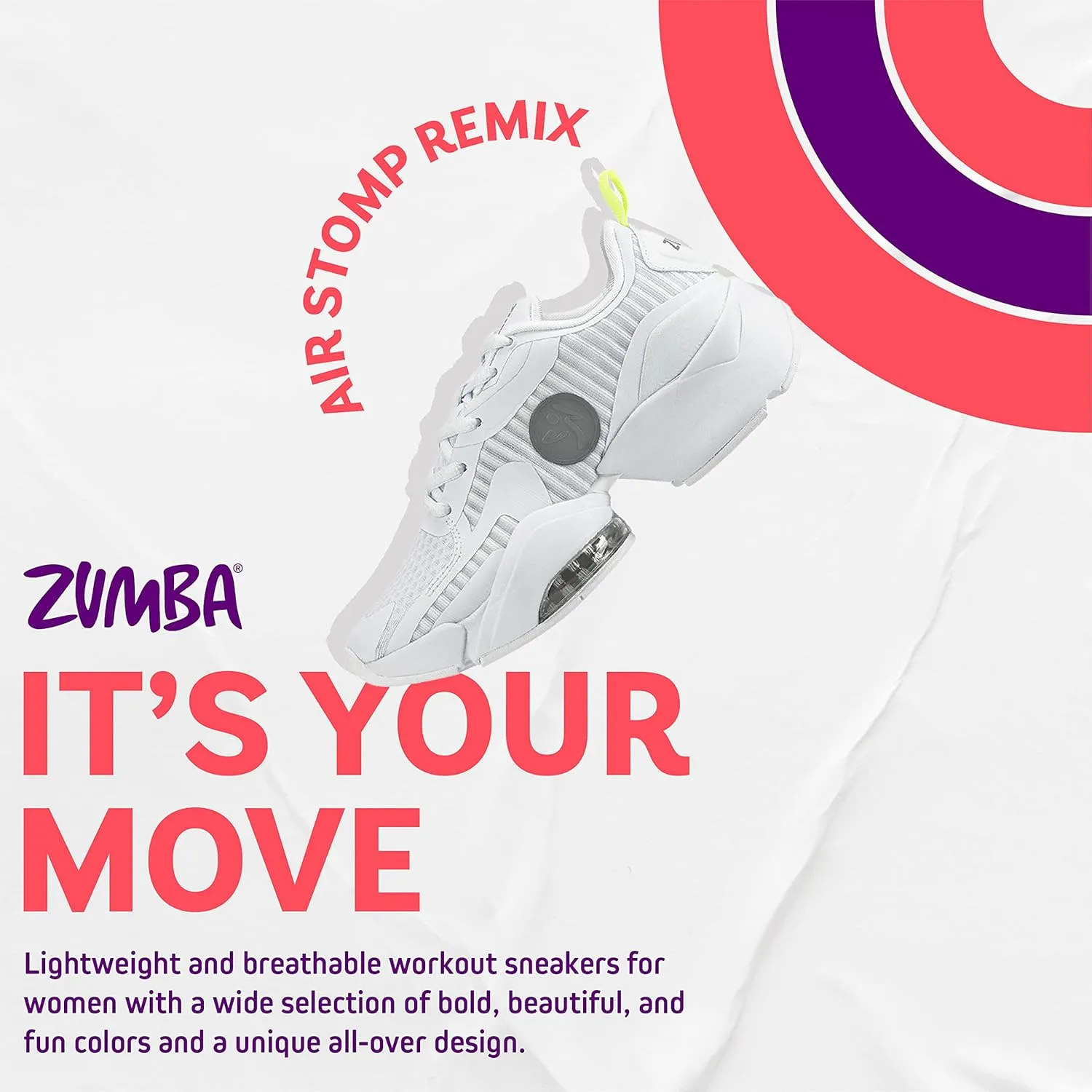 ZUMBA Women’s Air Stomp Classic Athletic Shoes, Low-Top Dance Sneakers for Women